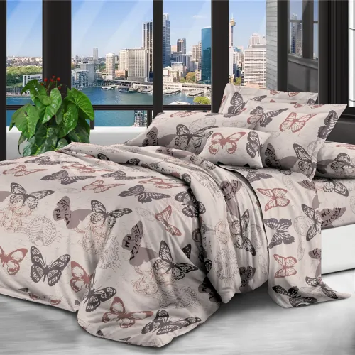 Комплект постільної білизни 100% поліестер 15-0227 Azure