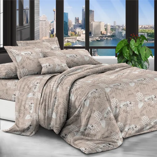 Комплект постільної білизни 100% поліестер 15-0229 Cappuccino