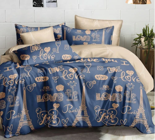 Комплект постільної білизни Бязь 17-0443 Love Paris