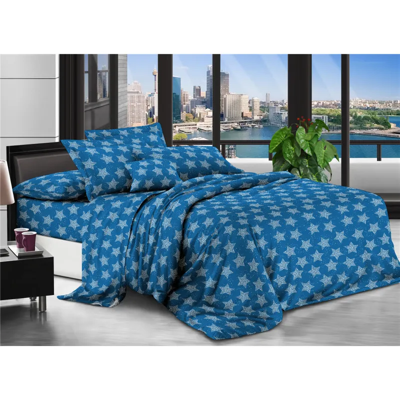 Комплект постільної білизни 100% поліестер 15-0231 Blue Star