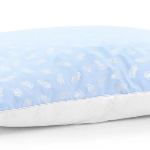 Подушка пуховая KARMEN №1803 "Bio-Blue" 90% Bio пух тик (мягкая)