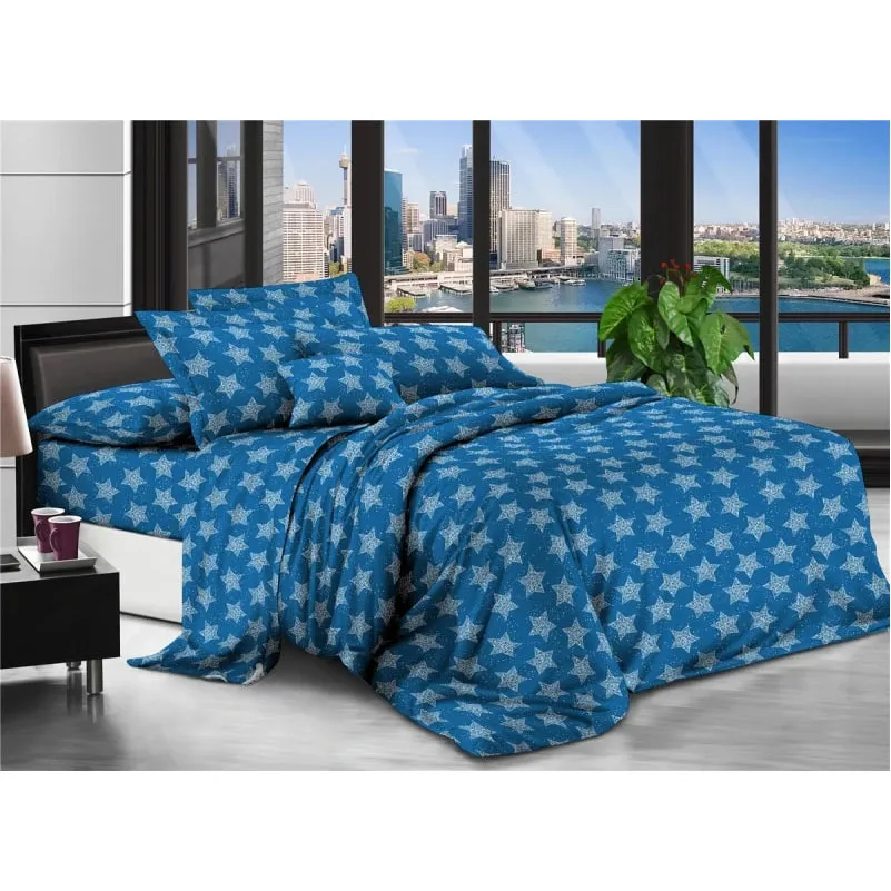 Простирадло Мікрофібра принт 15-0231-1 Blue Star