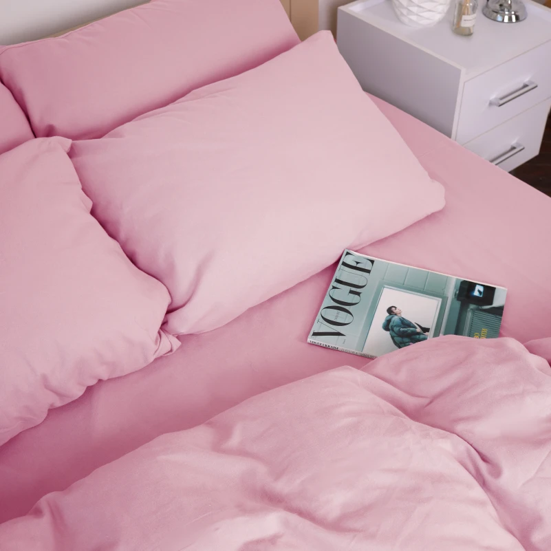 Комплект постільної білизни Фланель 008 "Pink" - 12