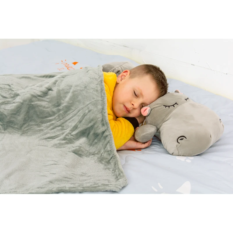 Плед+подушка детские №1054 Hippopotamus Gray - 1