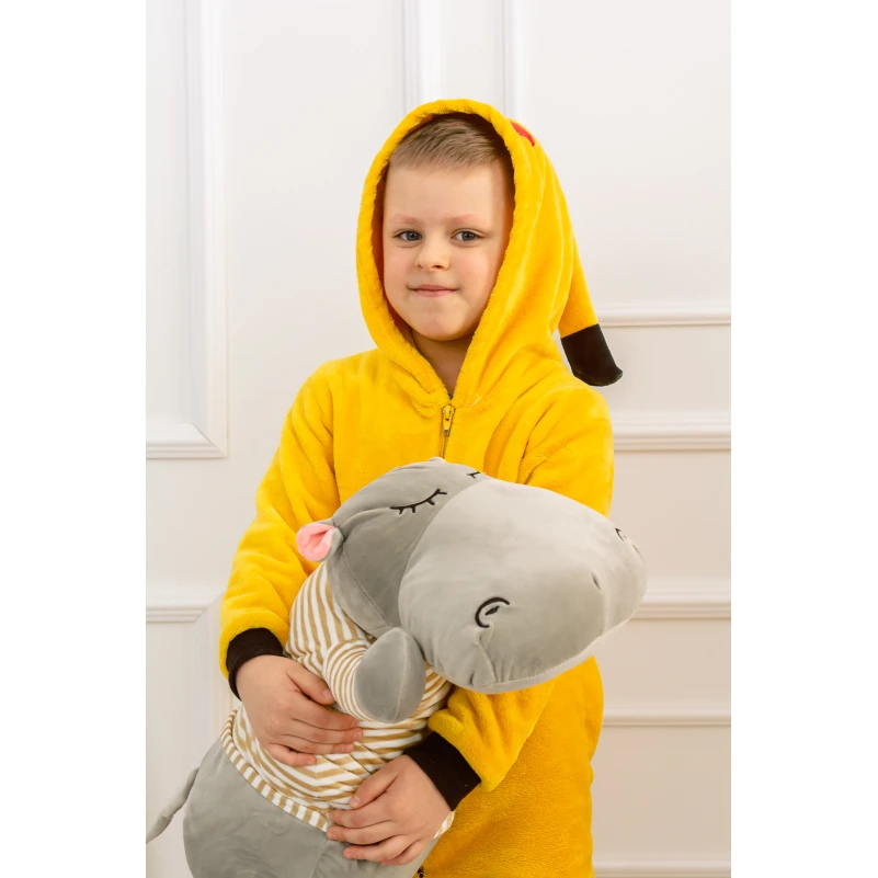 Плед+подушка детские №1054 Hippopotamus Gray - 3