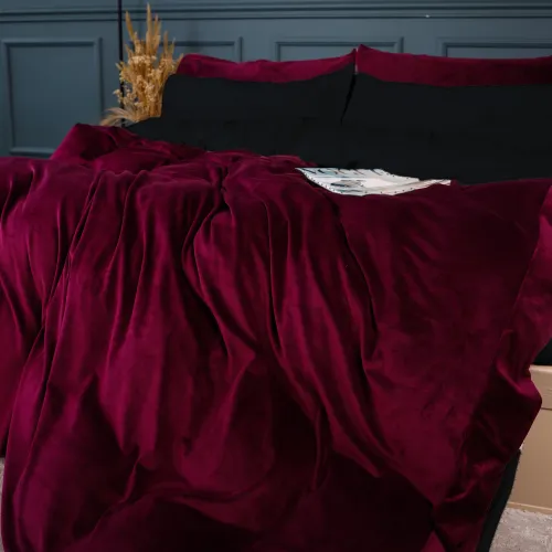 Комплект постільної білизни Велюр Winter Frost 28-0007 + 28-0002 Poinsettia Velvet - 3