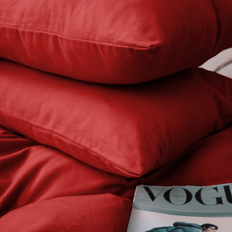 Комплект постільної білизни Фланель 009 "Red" - 2