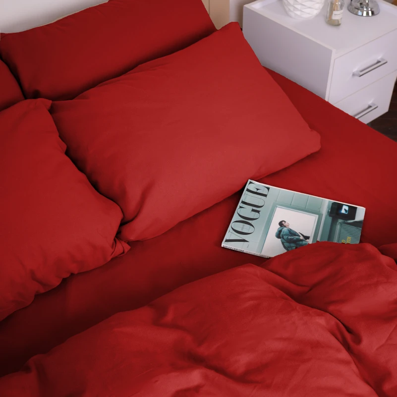 Комплект постільної білизни Фланель 009 "Red" - 12
