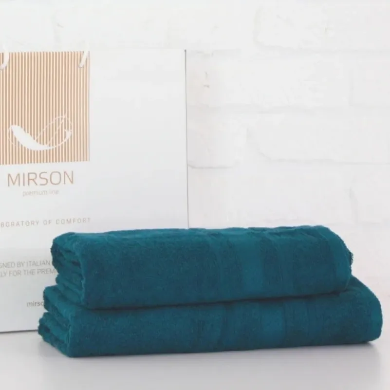 Набір банних рушників (2 шт.) Е №5074 Elite SoftNess Darkemerald