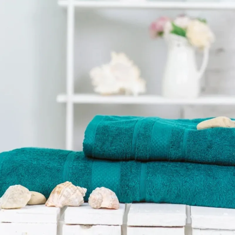 Набір банних рушників (2 шт.) Е №5074 Elite SoftNess Darkemerald - 1