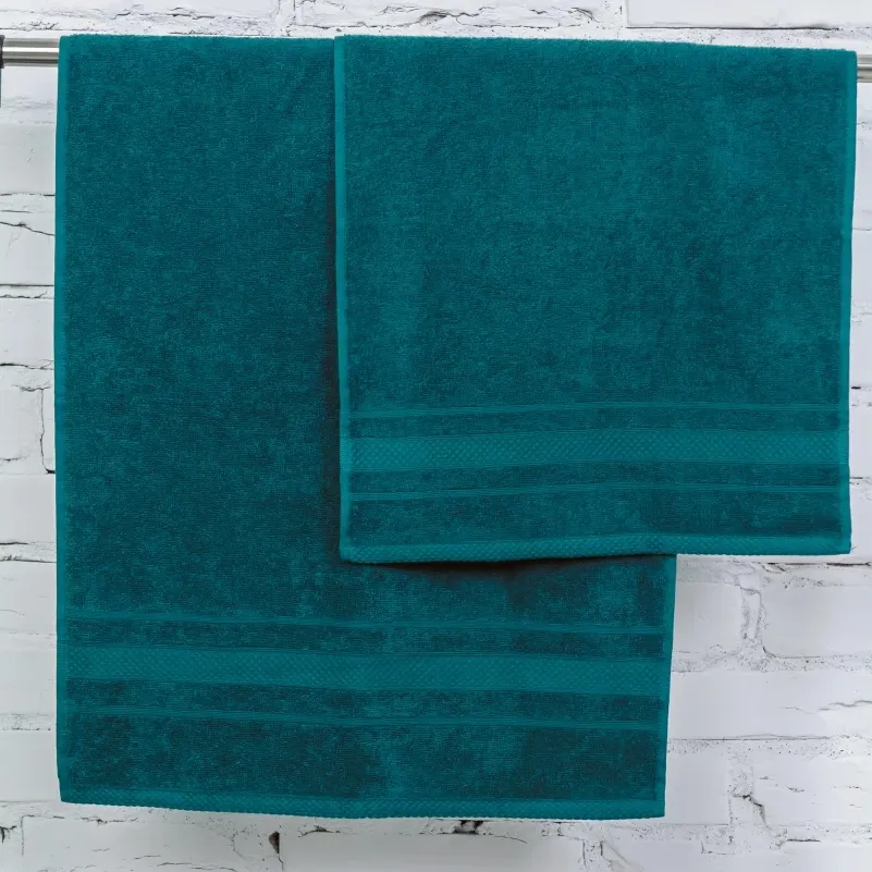 Набір банних рушників (2 шт.) Е №5074 Elite SoftNess Darkemerald - 2