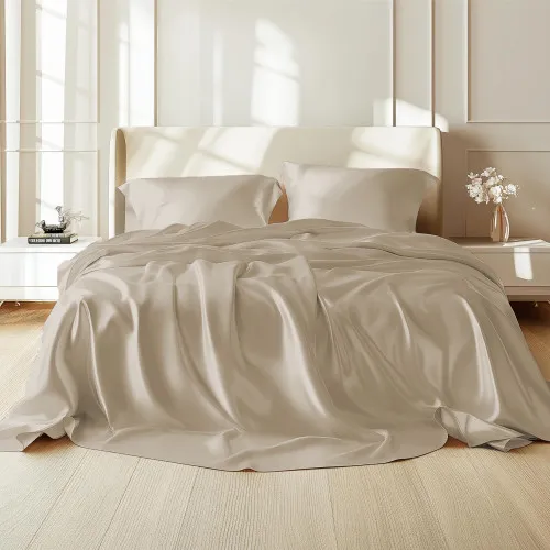 Комплект постельного белья 100% натуральный шелк сорт Mulberry 30-02 smoky