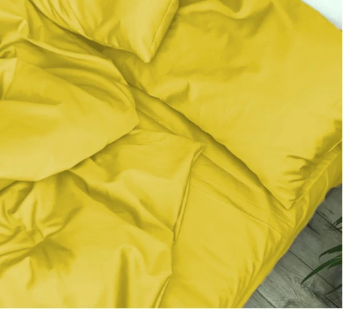 Простынь на резинке Satin Light Pro 10-002 Yellow  - высота 25 см (детские 10 см)