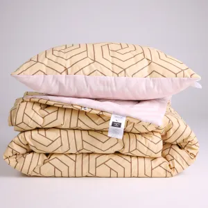 Набір антиалергенний Tencel Зима №3070 Сolor Fun Line (чохол бязь 100%) Geometry (ковдра + середня подушка)