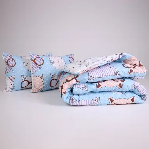 Літній постільний комплект №2807 Сolor Fun Line Whales "Ecosilk"(ковдра + 2 наволочки)