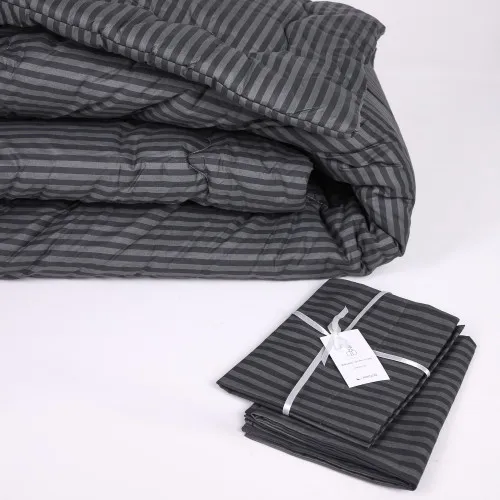 Ковдра №154 Сolor Fun Line 17-0611 Stripe Black Бавовна (Літня) - 4