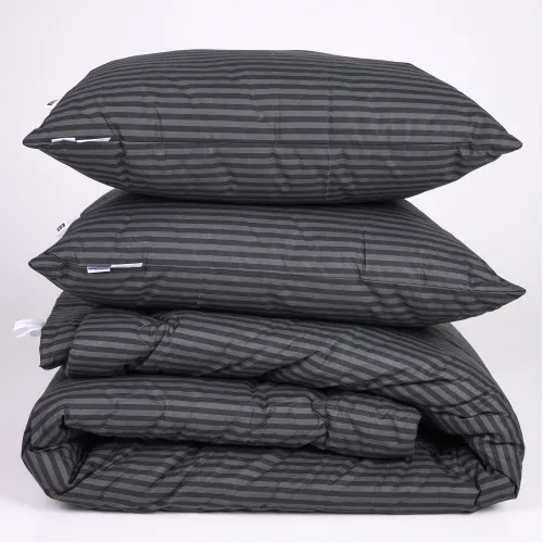 Ковдра №156 Сolor Fun Line 17-0611 Stripe Black Бавовна (Зимова) - 3