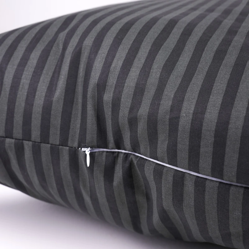 Набір подушок №0112 Сolor Fun Line 17-0611 Stripe Black Tencel (середні) - 3