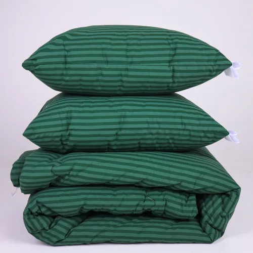 Набір №1032 Сolor Fun Line 17-0612 Stripe Emerald Bamboo Демі (ковдра + 2 подушки середні) - 4