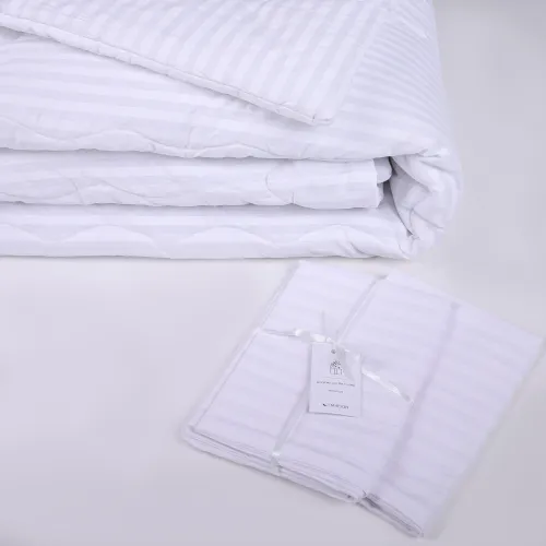 Ковдра №184 Сolor Fun Line 17-0605 Stripe White Bamboo (Літня) - 4