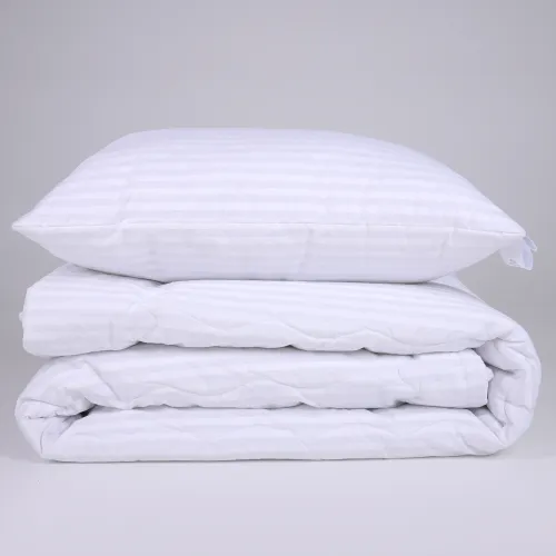 Набір №1138 Сolor Fun Line 17-0605 Stripe White Bamboo Демі (ковдра + подушка середня) - 4
