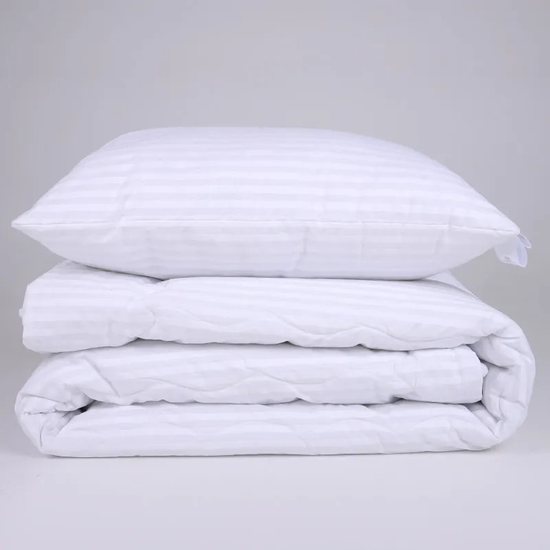 Набір №1128 Сolor Fun Line 17-0605 Stripe White Tencel Зима (ковдра + подушка середня) - 3