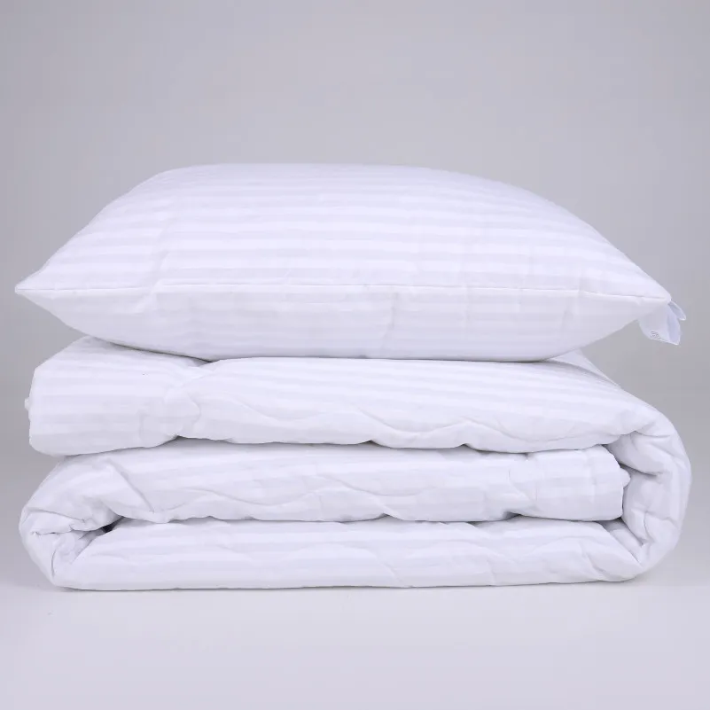 Набір №1128 Сolor Fun Line 17-0605 Stripe White Tencel Зима (ковдра + подушка середня) - 3