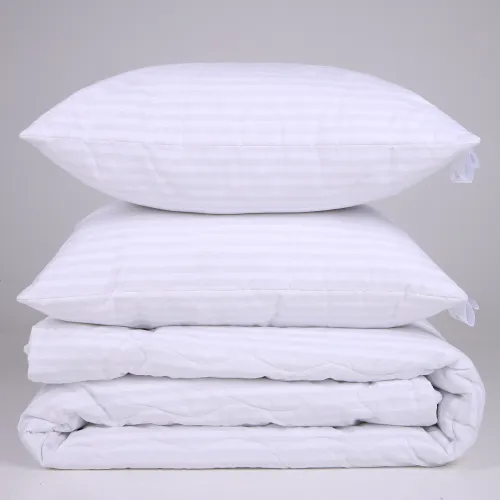 Набір №1139 Сolor Fun Line 17-0605 Stripe White Bamboo Демі (ковдра + 2 подушки середні) - 4