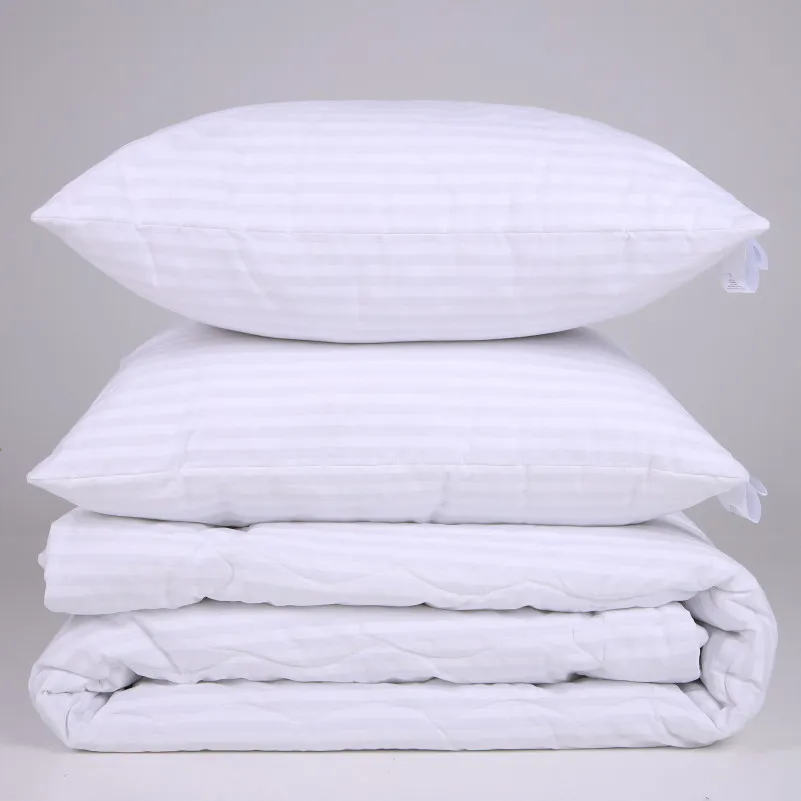 Набір №1135 Сolor Fun Line 17-0605 Stripe White Бавовна Зима (ковдра + 2 подушки середні) - 3