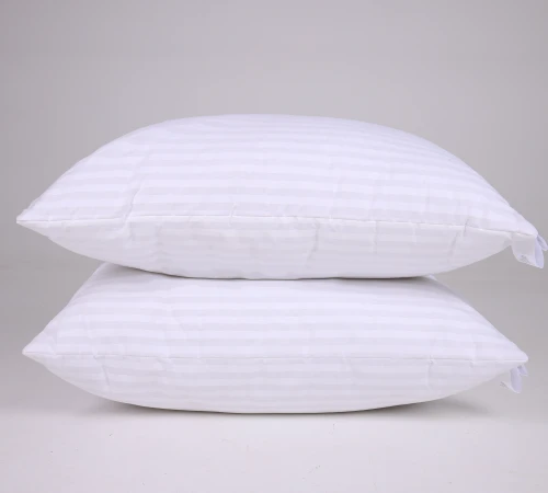 Набір подушок №0118 Сolor Fun Line 17-0605 Stripe White EcoSilk (середні) - 2