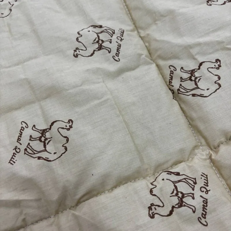 Ковдра вовняна Всесезонна № 0023 Тік Gold Camel Уцінка №8027 - 1