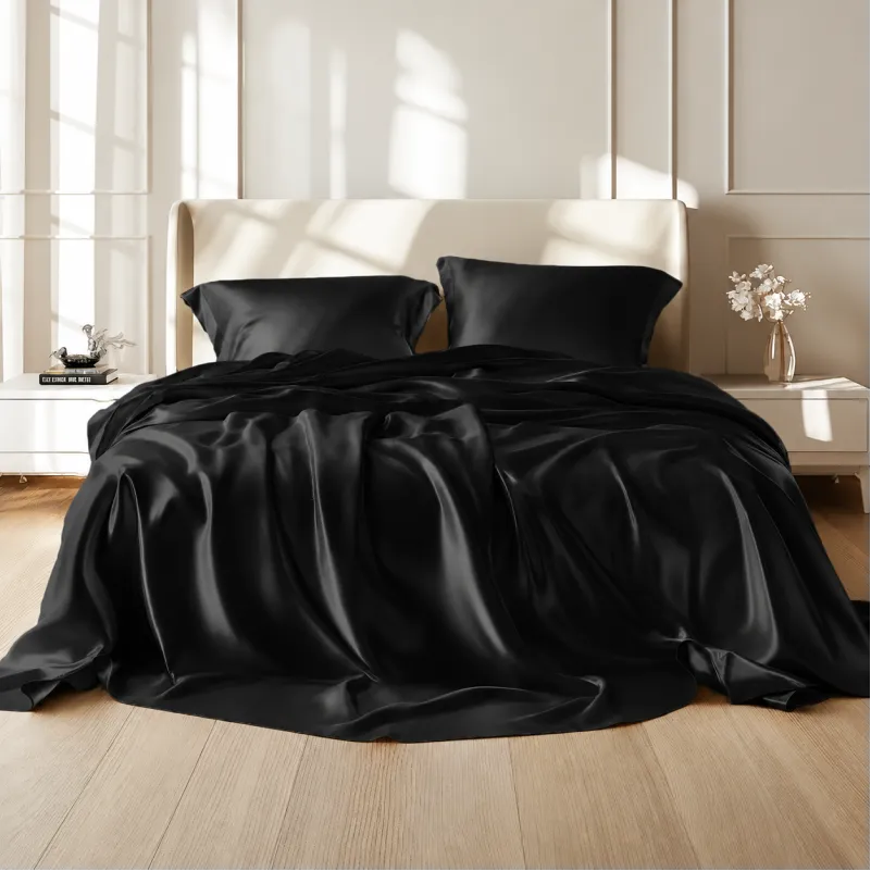 Комплект постільної білизни 100% натуральний шовк сорт Mulberry 30-13 Black Perl