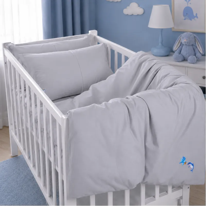 Комплект постільної білизни LITTLE KIDS Poplin Edition Ocean 054 Light Gray - 1