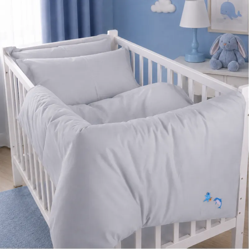 Комплект постільної білизни BABY Poplin Edition Ocean 054 Light Gray - 1