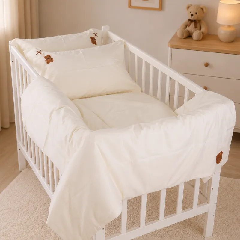 Комплект постельного белья BABY Poplin Edition Teddy Bear 002 Milky White - 1