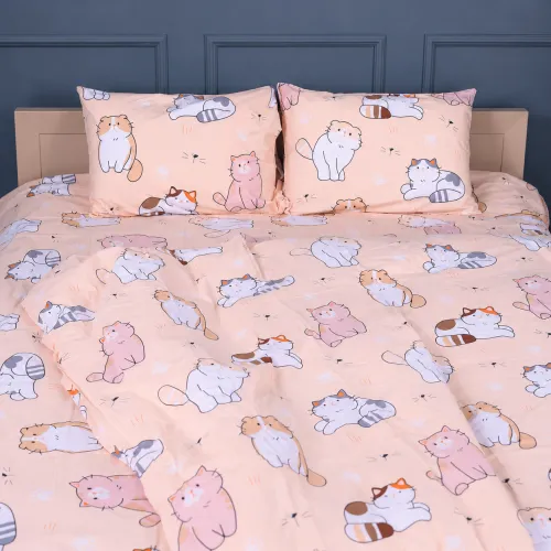 Комплект постільної білизни Бязь 17-0665 Cream Kittens - 1
