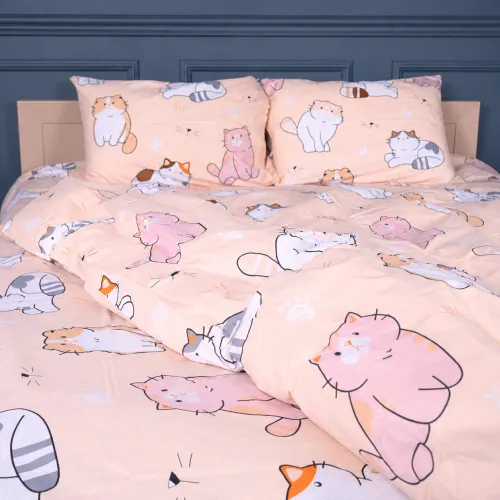 Комплект постільної білизни Бязь 17-0665 Cream Kittens - 4