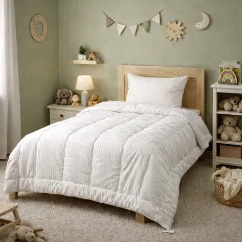 Ковдра антиалергенна Kids Time №170 Сolor Fun Line 17-0605 Stripe White EcoSilk (Демі) - 1