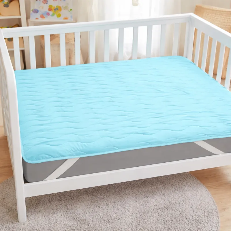 Наматрасник Kids Time №1722 Eco Light Blue (Bamboo) (обычный на резинке по углам) Фото - 7