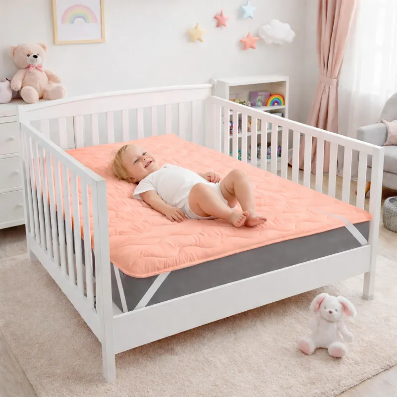 Наматрасник Kids Time№1760 Eco Light Coral (Bamboo) (обычный на резинке по углам) Фото - 6
