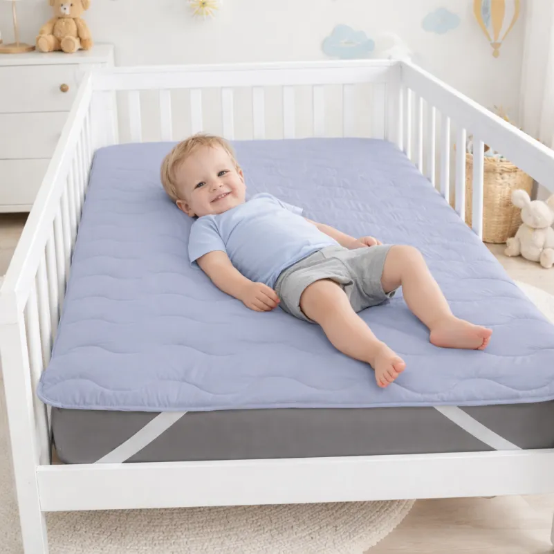 Наматрасник Kids Time №9053 Eco Light Gray (Bamboo) (обычный на резинке по углам) - 3