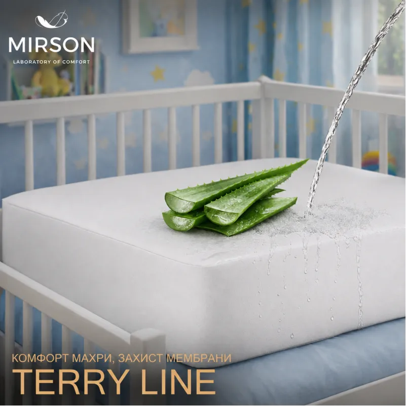 Наматрасник Kids Time Terry Waterproof Aloe Vera №219 (махровый водонепроницаемый на резинке по периметру)
