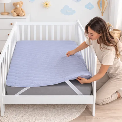 Наматрасник Kids Time №9053 Eco Light Gray (Bamboo) (обычный на резинке по углам) - 5