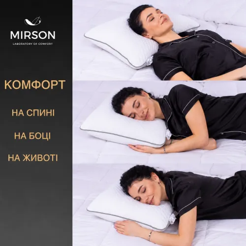 Подушка ортопедична (стружка Memory) №4060 Steep Line Silver MEN 59*43*12 см - 5