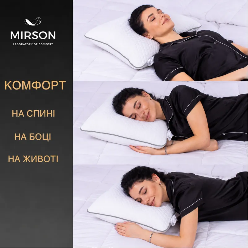 Подушка ортопедична (стружка Memory) №4060 Steep Line Silver MEN 59*43*12 см - 4