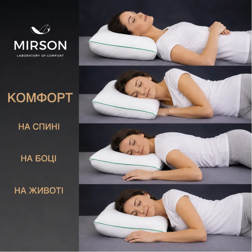 Подушка ортопедична (стружка Memory) №4113 Green nature Dorotea 49*32*10,5 см - 4