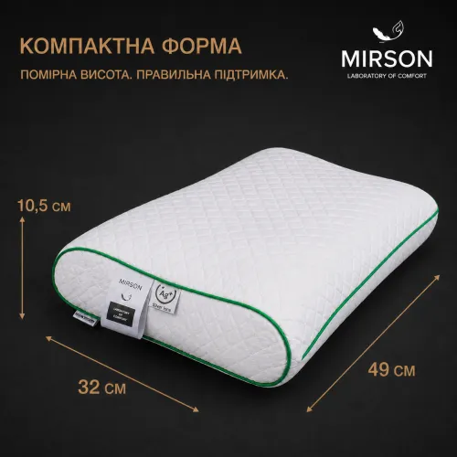 Подушка ортопедична (стружка Memory) №4115 Steep Line Aloe Vera 49*32*10,5 см - 1