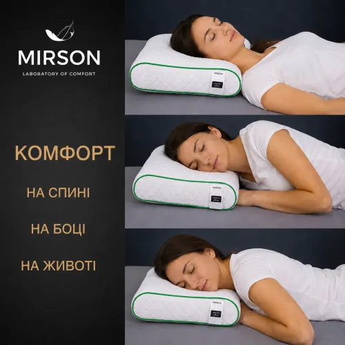 Подушка ортопедична (стружка Memory) №4115 Steep Line Aloe Vera 49*32*10,5 см - 5