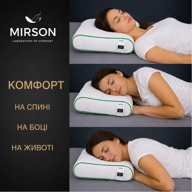 Подушка ортопедична (стружка Memory) №4115 Steep Line Aloe Vera 49*32*10,5 см - 4