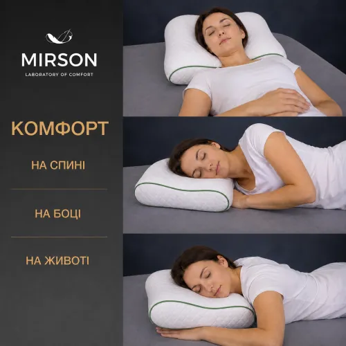 Подушка ортопедична (стружка Memory) №4227 Steep Line Aloe Vera 58*40*10,5 см - 5